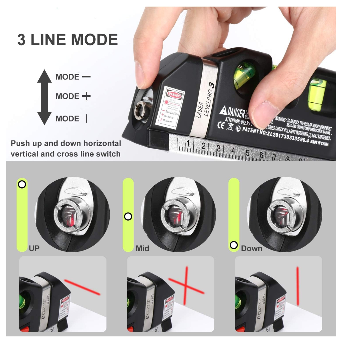 Miniatura 4 de Nivel laser línea de cinta métrica